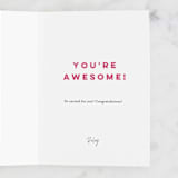 "Yay Yay!" - Single Greeting Cards in Rose by Paper Raven Co. - Customizable Interior Example
