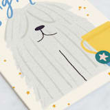 "Top Dog" - Single Greeting Cards in Beige by Ana Peake - Close-Up