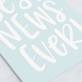 "Best News Ever" - Single Greeting Cards in Baby Blue by Jessica Corliss - Close-Up