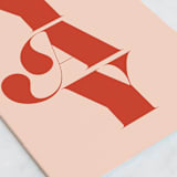 "Yay" - Single Greeting Cards in Lipstick by Lori Wemple - Close-Up