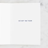 "Motivational Tiger" - Single Greeting Cards in Pool by Erin Phipps - Interior