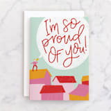 "From the Rooftops" - Single Greeting Cards in Cherry by Lissabeth Anglin - Front