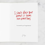 "From the Rooftops" - Single Greeting Cards in Cherry by Lissabeth Anglin - Customizable Interior Example