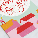 "From the Rooftops" - Single Greeting Cards in Cherry by Lissabeth Anglin - Close-Up