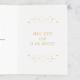 "Small Steps" - Single Greeting Cards in Midnight by Ana de Sousa - Customizable Interior Example