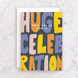 "Huge celebration" - Single Greeting Cards in Deep Sea by Creo Study - Front