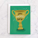 "Trophy" - Single Greeting Cards in Evergreen by Lori Wemple - Front