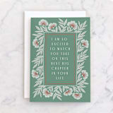 "New Chapter Floral" - Single Greeting Cards in Leaf by Katharine Watson - Front