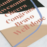 "Kudos etc" - Single Greeting Cards in Latte by Melanie Severin - Close-Up