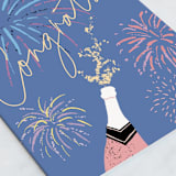 "champagne and fireworks" - Single Greeting Cards in Denim by Cass Loh - Close-Up