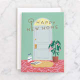 "Happy Home" - Single Greeting Cards in Mint by Leia Matt - Front