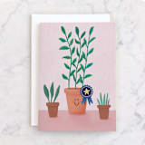 "Delightful Growth" - Single Greeting Cards in Carnation by Dawn Pope - Front