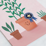 "Delightful Growth" - Single Greeting Cards in Carnation by Dawn Pope - Close-Up