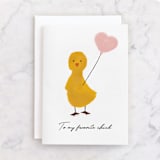 "Spring Duckie" - Single Greeting Cards in Marigold by Joanne James - Front