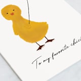 "Spring Duckie" - Single Greeting Cards in Marigold by Joanne James - Close-Up
