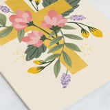 "Floral Cross" - Single Greeting Cards in Honey by Megan Cash - Close-Up