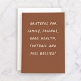 "Full Bellies" - Single Greeting Cards in Caramel by Hooray Creative - Front