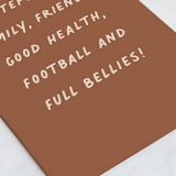 "Full Bellies" - Single Greeting Cards in Caramel by Hooray Creative - Close-Up
