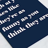 "Courtesy Laugh" - Single Greeting Cards in Navy by Jaclyn Rae - Close-Up