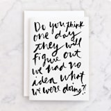 "crazy thing called parenting" - Single Greeting Cards in Ink by Inkblot Design - Front