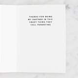 "crazy thing called parenting" - Single Greeting Cards in Ink by Inkblot Design - Interior