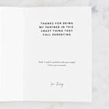 "crazy thing called parenting" - Single Greeting Cards in Ink by Inkblot Design - Customizable Interior Example