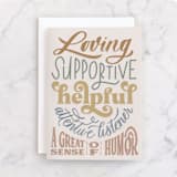 "Enough About Me" - Single Greeting Cards in Cream by Carolyn Kach - Front