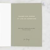 "Adventure" - Single Greeting Cards in Moss by Violet and Mae - Customizable Interior Example