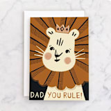 "The King" - Single Greeting Cards in Ochre by Vivian Yiwing - Front