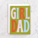 "Girl Dad Rock" - Single Greeting Cards in Moss by Baumbirdy - Front