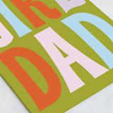 "Girl Dad Rock" - Single Greeting Cards in Moss by Baumbirdy - Close-Up