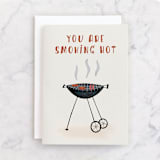 "Smoking Hot" - Single Greeting Cards in Cream by Juliana Zimmermann - Front