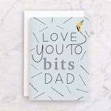 "Love You to Drill Bits" - Single Greeting Cards in Sky by Letter B Calligraphy - Front