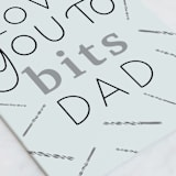 "Love You to Drill Bits" - Single Greeting Cards in Sky by Letter B Calligraphy - Close-Up
