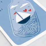 "floating boat" - Single Greeting Cards in Sea by Karidy Walker - Close-Up