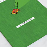"A Little Mower" - Single Greeting Cards in Grass by Leanne Friedberg - Close-Up