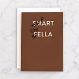 "Smart Fella" - Single Greeting Cards in Cocoa by Dawn Pope - Front
