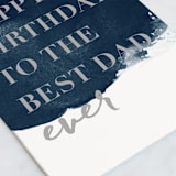 "Best Dad" - Single Greeting Cards in Navy by Stacey Meacham - Close-Up