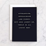 "Happy Birthday Handsome" - Single Greeting Cards in Navy by Juliana Zimmermann - Front