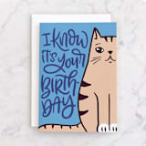 "From The Sassy Cat" - Single Greeting Cards in Royal Blue by Ashley Presutti Beasley - Front