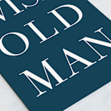 "Wise Old Man" - Single Greeting Cards in Navy by Alicia Schultz - Close-Up