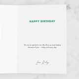 "The Best Day Ever Till Next Year" - Single Greeting Cards in Champagne by Rochelle Pellicer - Customizable Interior Example
