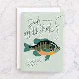 "Off the Hook" - Single Greeting Cards in Seafoam by Emily Fratson - Front