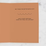 "Off the Hook" - Single Greeting Cards in Seafoam by Emily Fratson - Interior