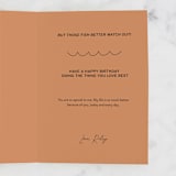 "Off the Hook" - Single Greeting Cards in Seafoam by Emily Fratson - Customizable Interior Example