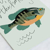 "Off the Hook" - Single Greeting Cards in Seafoam by Emily Fratson - Close-Up