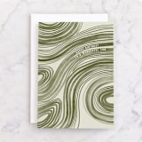 "Water Waves" - Single Greeting Cards in Moss by Kelly Watkins - Front