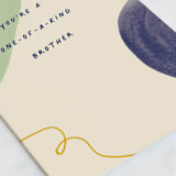 "One-of-a-kind brother" - Single Greeting Cards in Cream by Pixel and Hank - Close-Up