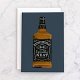 "whiskey neat" - Single Greeting Cards in Navy by Baumbirdy - Front