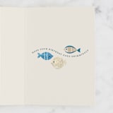 "Birthday Fish" - Single Greeting Cards in Sand by Sarah Knight - Interior
